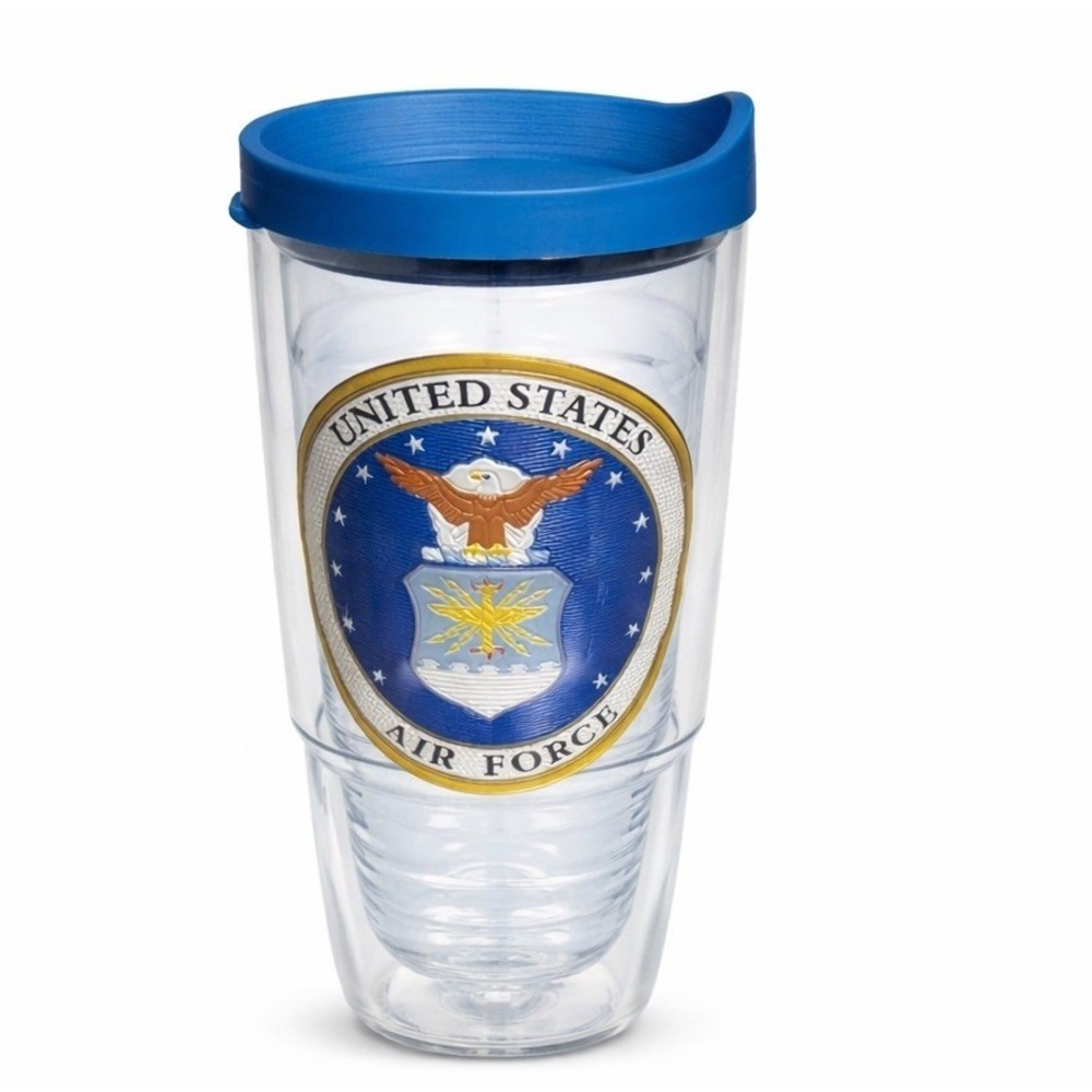 Tervis USAF United States Air Force Emblem Tumbler With Blue Lid 24 Oz Military
